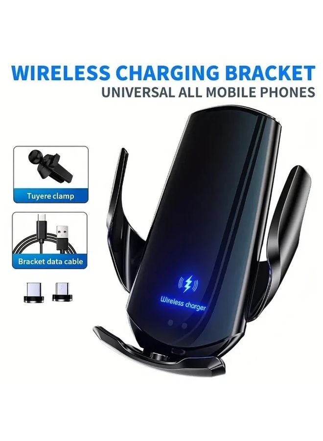 Silvery Wireless Charging Dock With 360 Rotation Infrared Smart Induction Fast Charging Auto Clamping For iPhone Samsung Xiaomi - Image 1